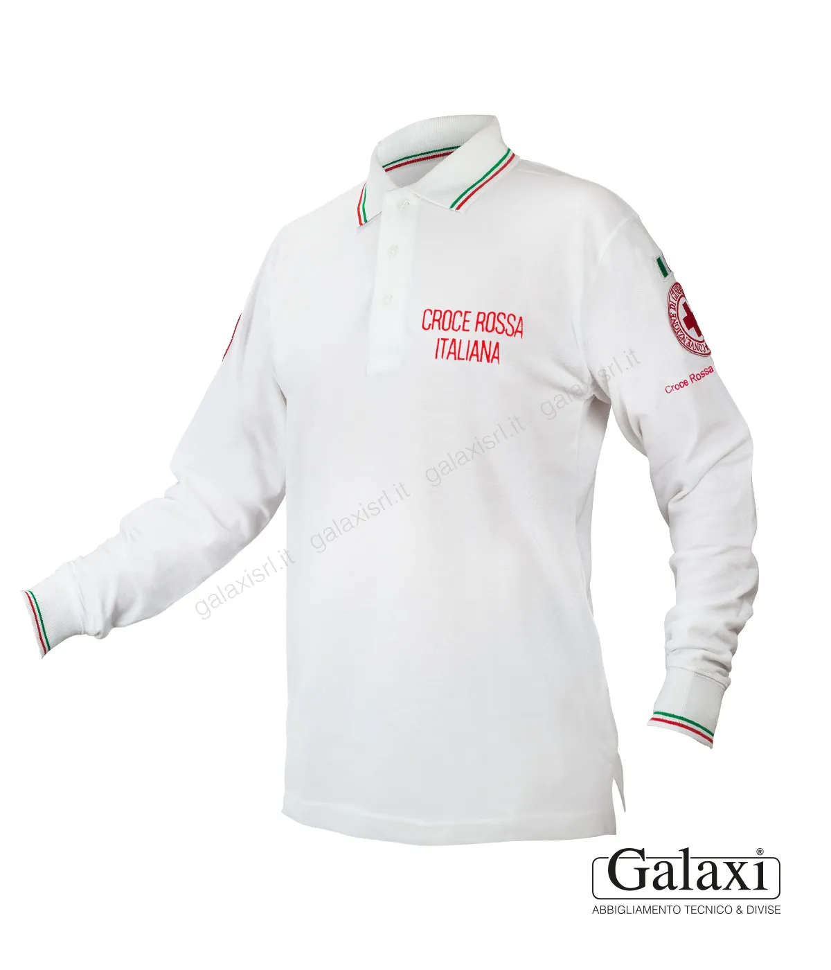  - -Polo Manica Lunga CRI Bianca -