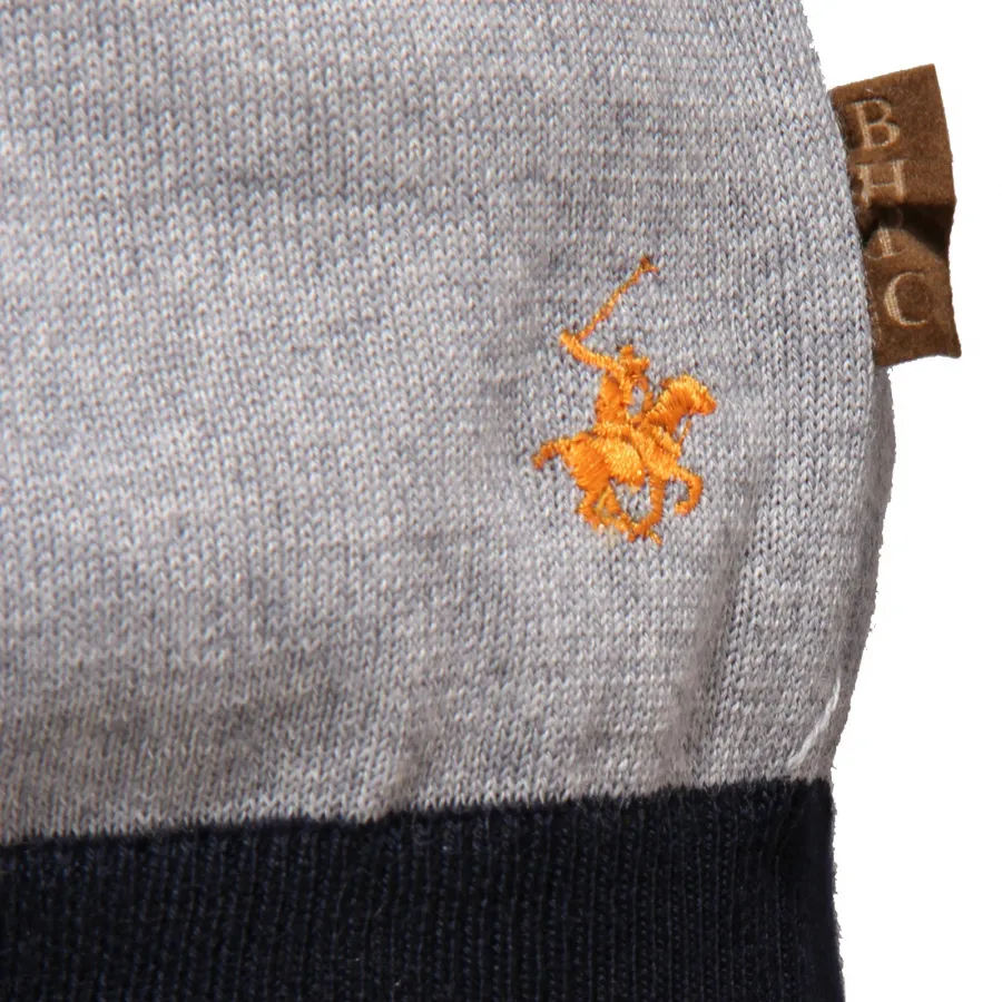 0352AA maglione uomo BEVERLY HILLS POLO CLUB grey mix wool sweater man