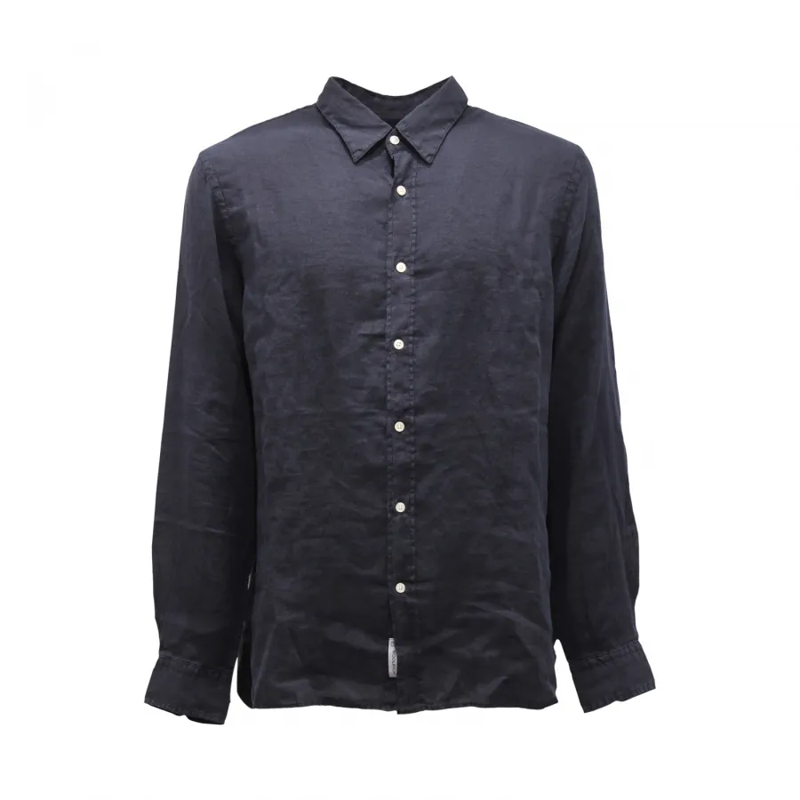 1279AS camicia uomo WOOLRICH man linen shirt blue