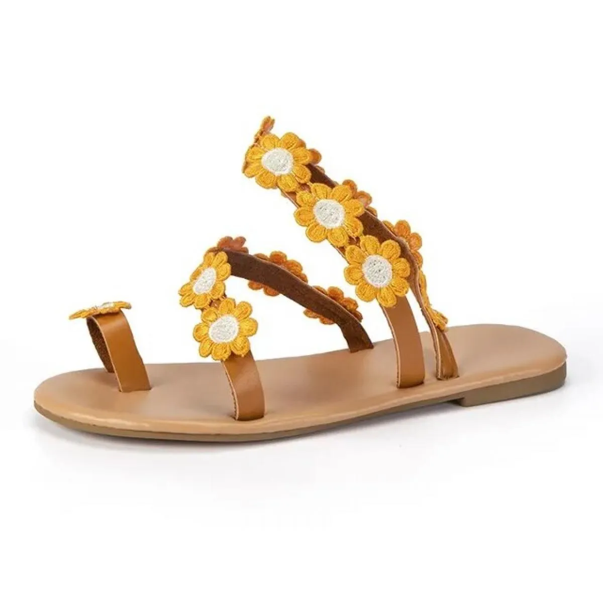2023 vendita calda scarpe set femminile di dita dei piedi sandali da donna estate fiori romani scarpe da spiaggia signore casual