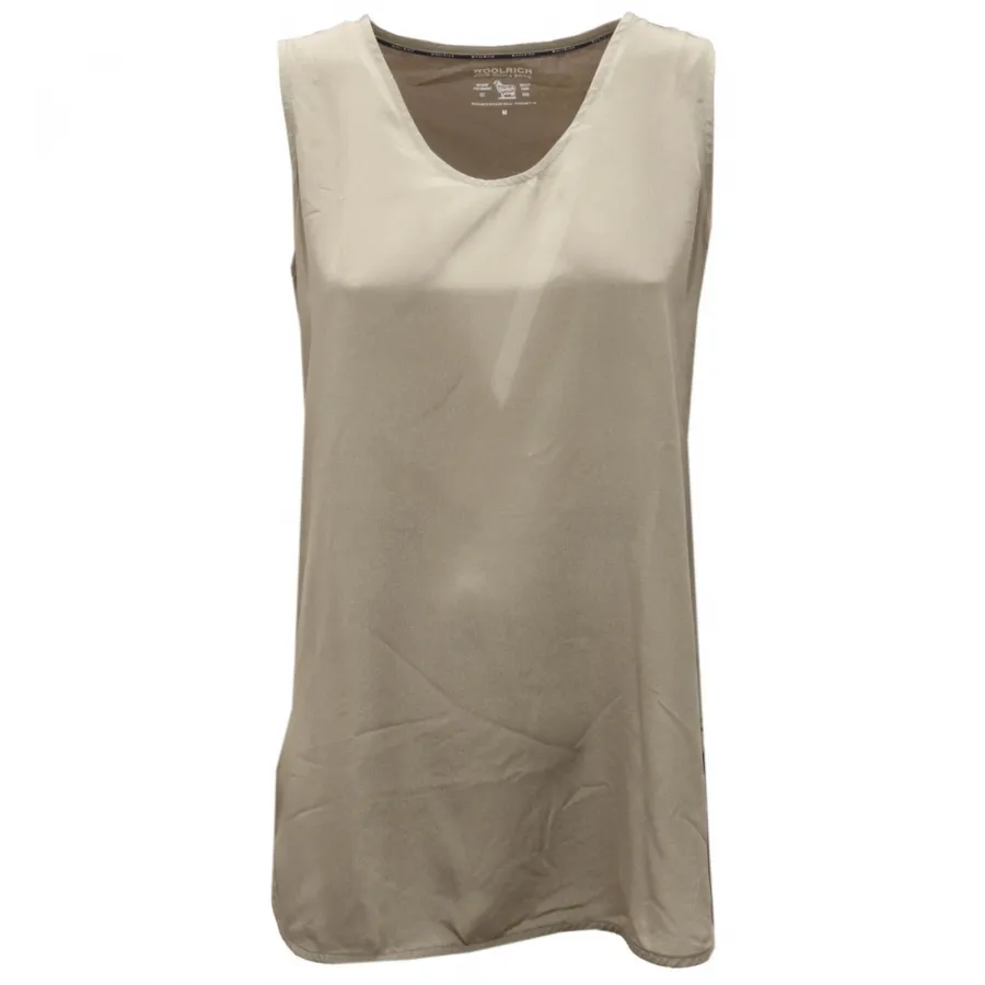 2127AH canotta donna WOOLRICH green cotton/modal/silk top woman