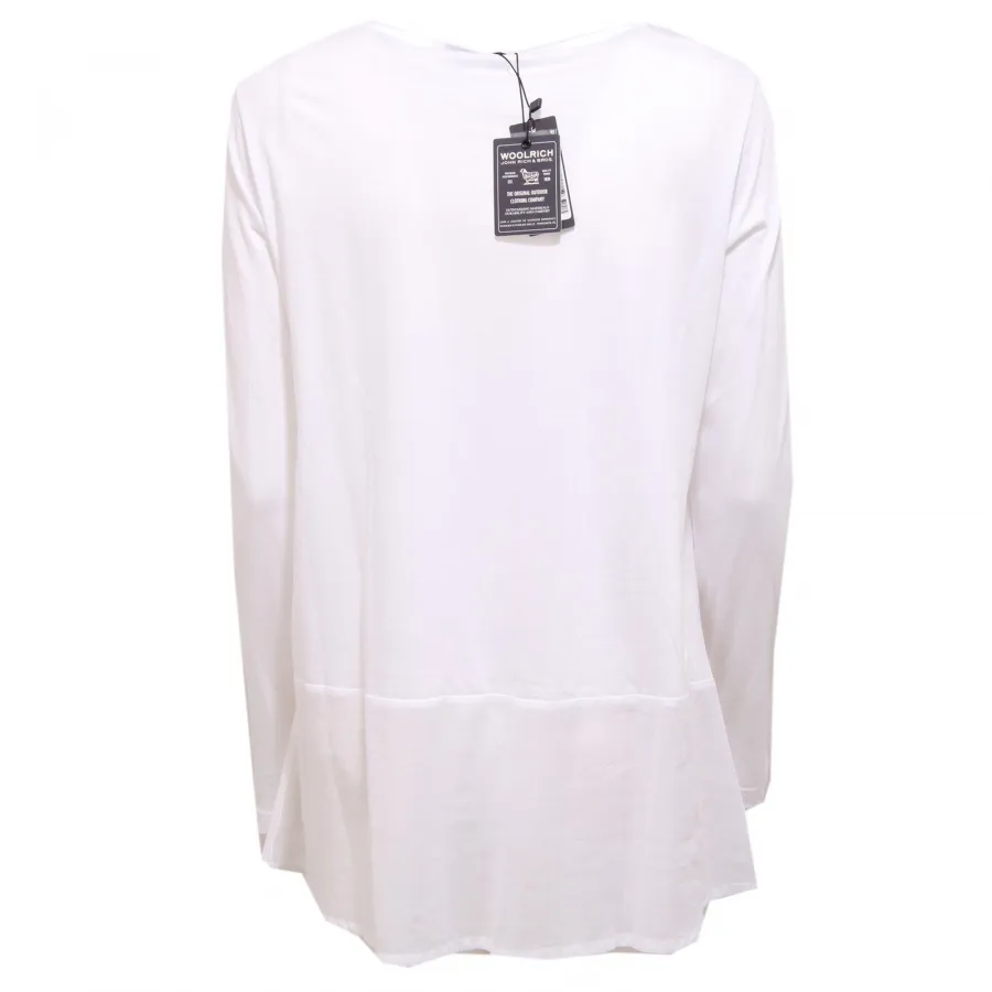 2448AA camicia donna WOOLRICH white cotton shirt woman