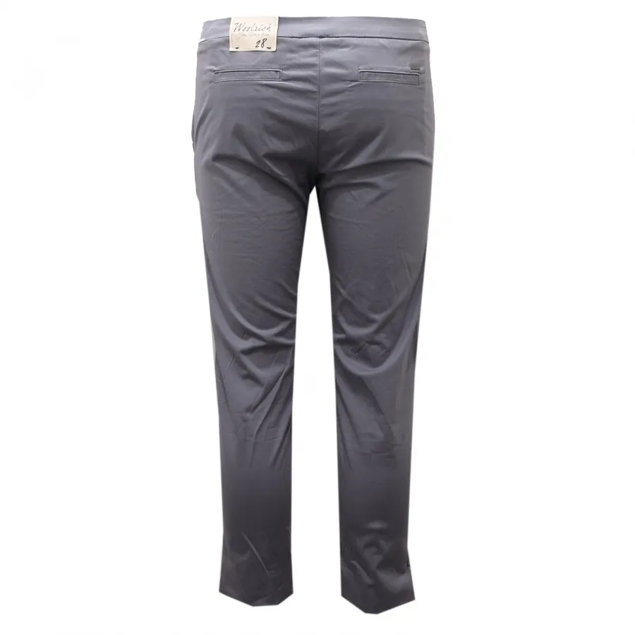 4944AD pantalone donna WOOLRICH light blue cotton trouser woman