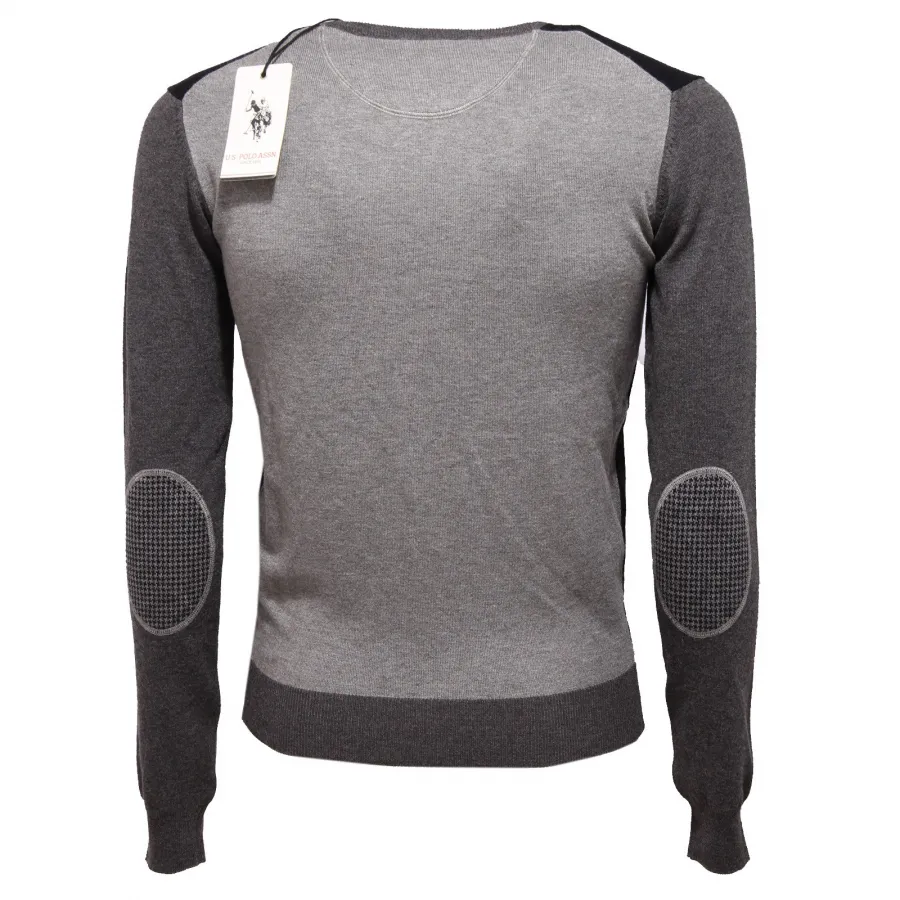 6060K maglione uomo U.S. POLO ASSN. blue/grey mix wool sweater man