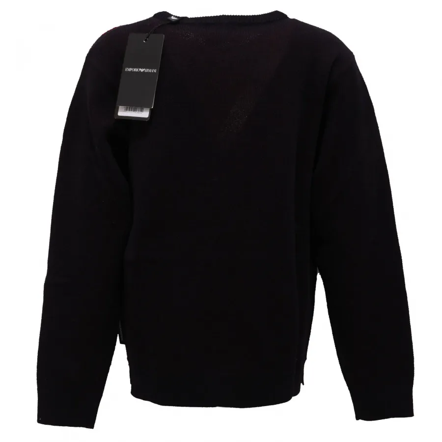 6609AB maglione bimbo BOY EMPORIO ARMANI mix wool blue/red sweater kids