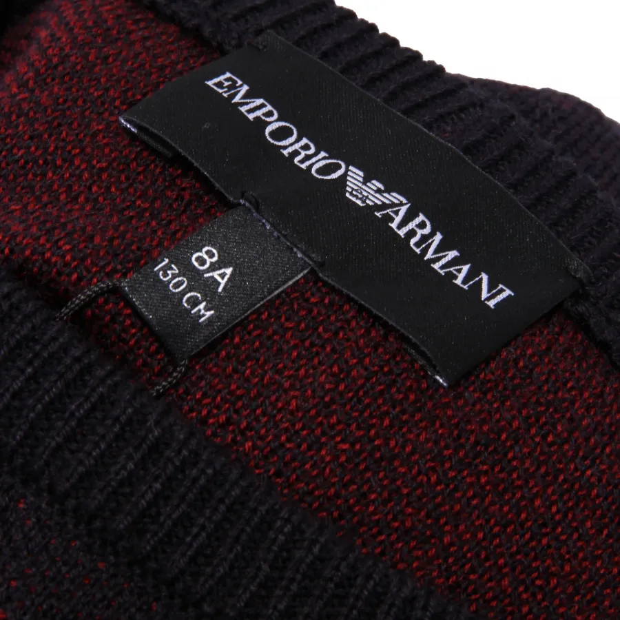 6609AB maglione bimbo BOY EMPORIO ARMANI mix wool blue/red sweater kids