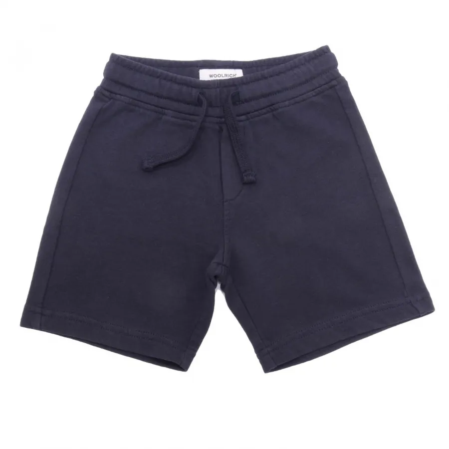 7785AH  bemuda tuta bimbo boy WOOLRICH blue cotton short kid