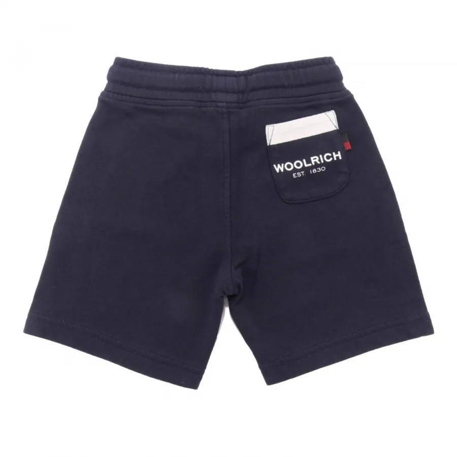 7785AH  bemuda tuta bimbo boy WOOLRICH blue cotton short kid