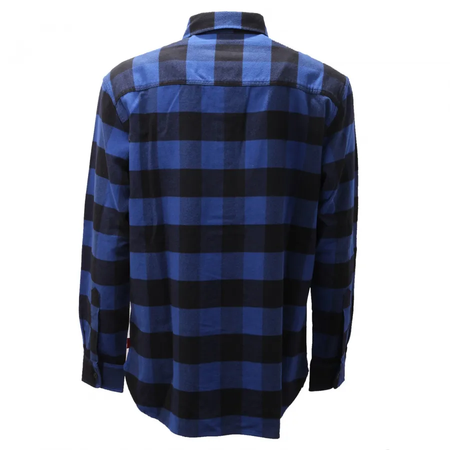9576AD camicia uomo WOOLRICH blue/black heavy cotton shirt cotton man