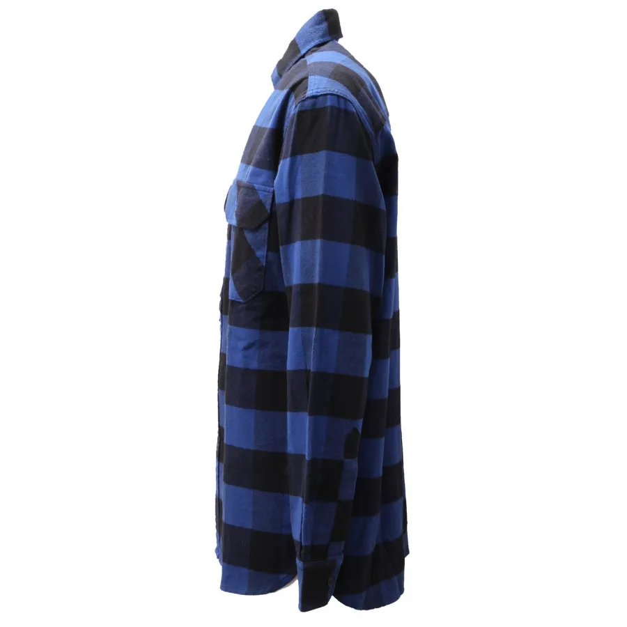9576AD camicia uomo WOOLRICH blue/black heavy cotton shirt cotton man