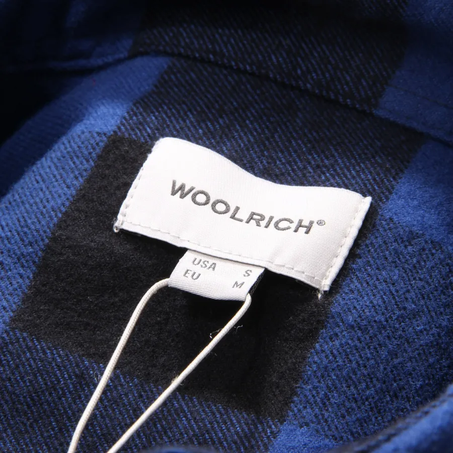 9576AD camicia uomo WOOLRICH blue/black heavy cotton shirt cotton man