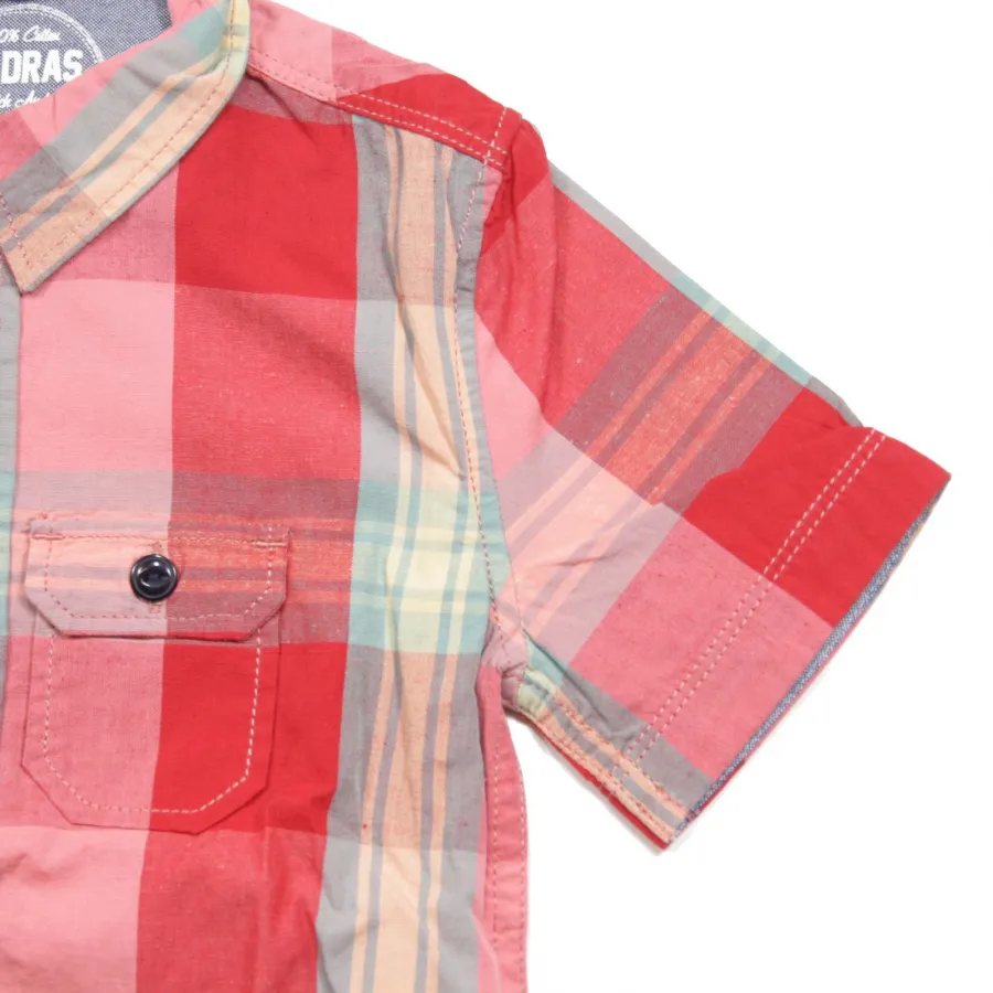 A0002 camicia madras bimbo WOOLRICH manica corta  t-shirts kids