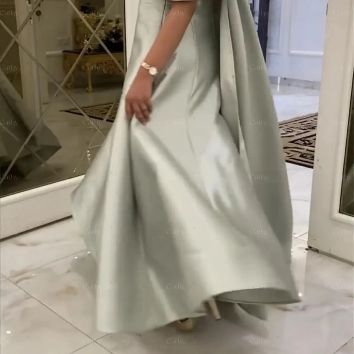 Abiti da sposa da sera in raso Abito da sera con spalla Abito da sera