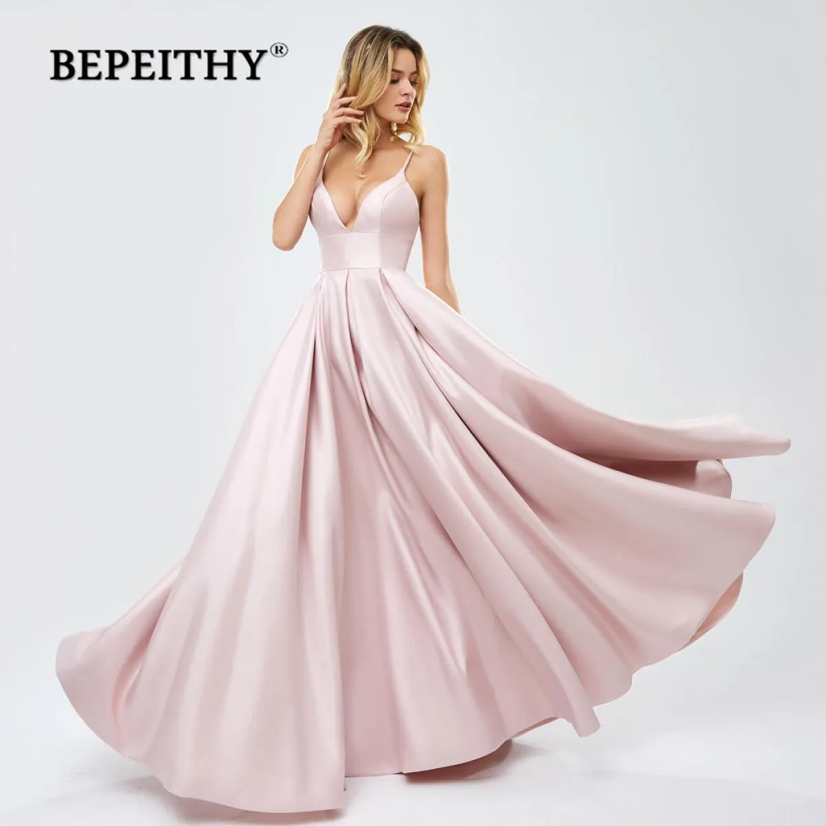 Abito da sera Abito da festa Bepeithy Abito da sera lungo Spaghetti Robe De Soiree