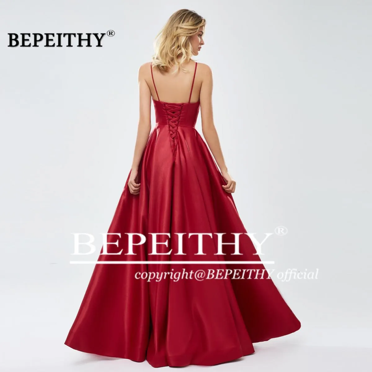 Abito da sera Abito da festa Bepeithy Abito da sera lungo Spaghetti Robe De Soiree
