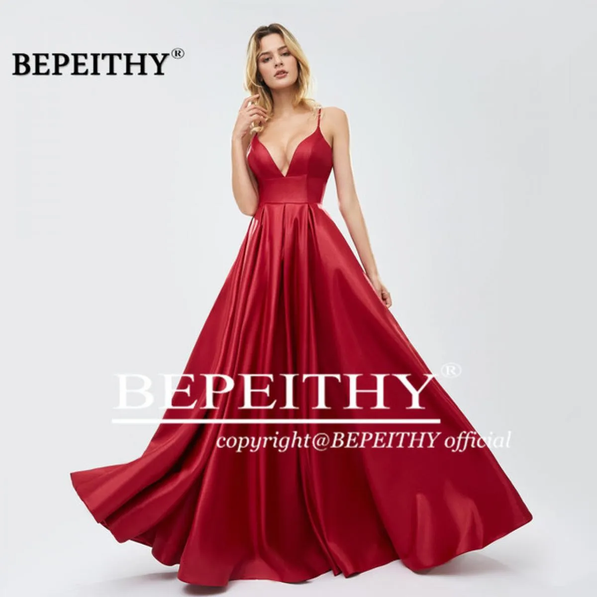 Abito da sera Abito da festa Bepeithy Abito da sera lungo Spaghetti Robe De Soiree