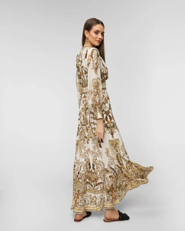 Abito di seta Camilla Button Dress W/ Shaped Waistband