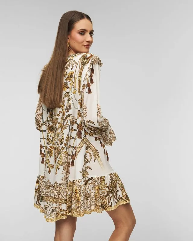 Abito di seta Camilla Ruffle Lace Up