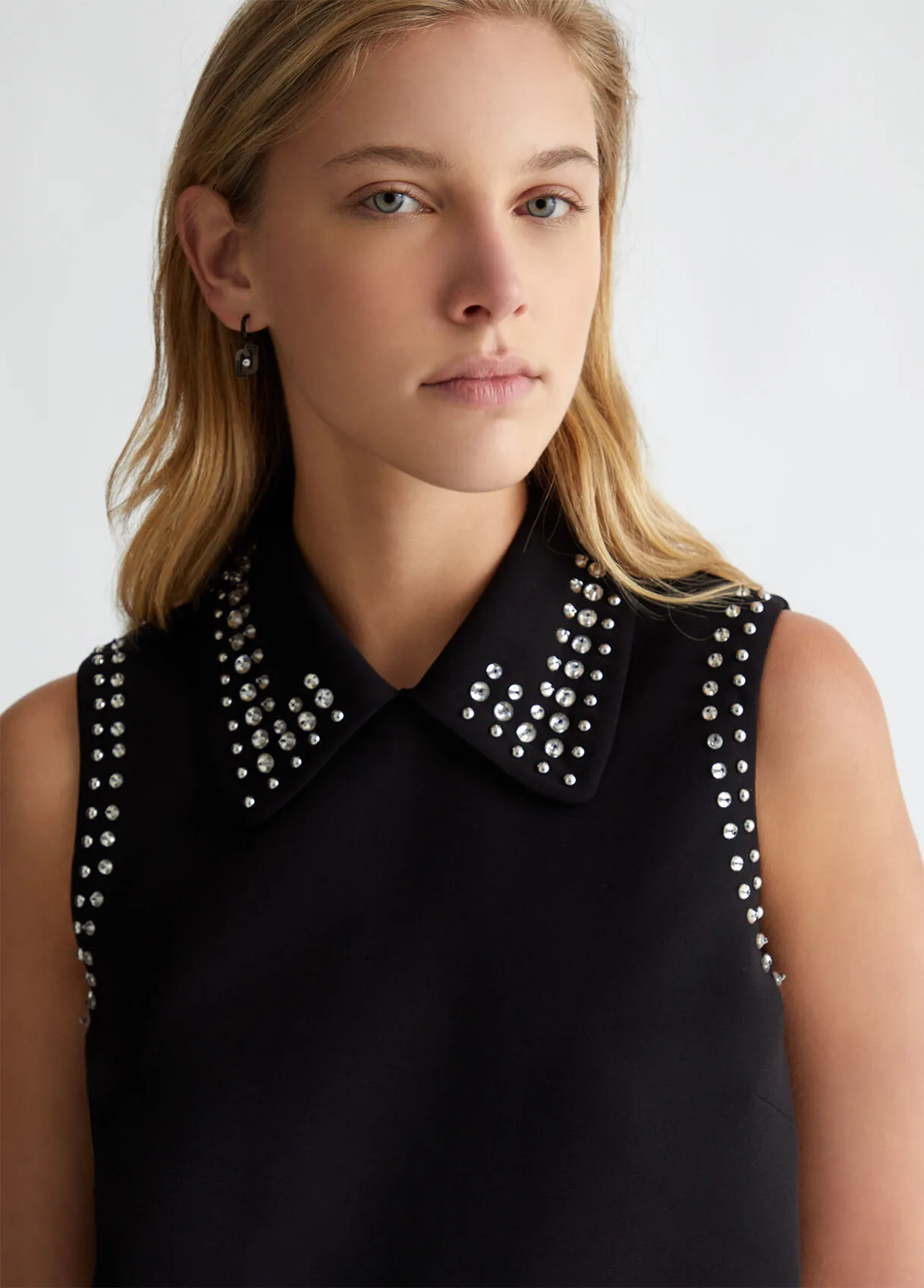 Abito in cady crêpe con strass