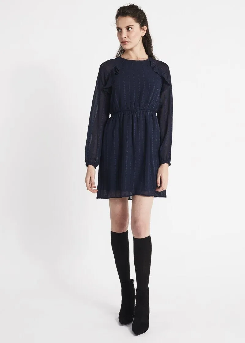 Abito mini in chiffon jacquard