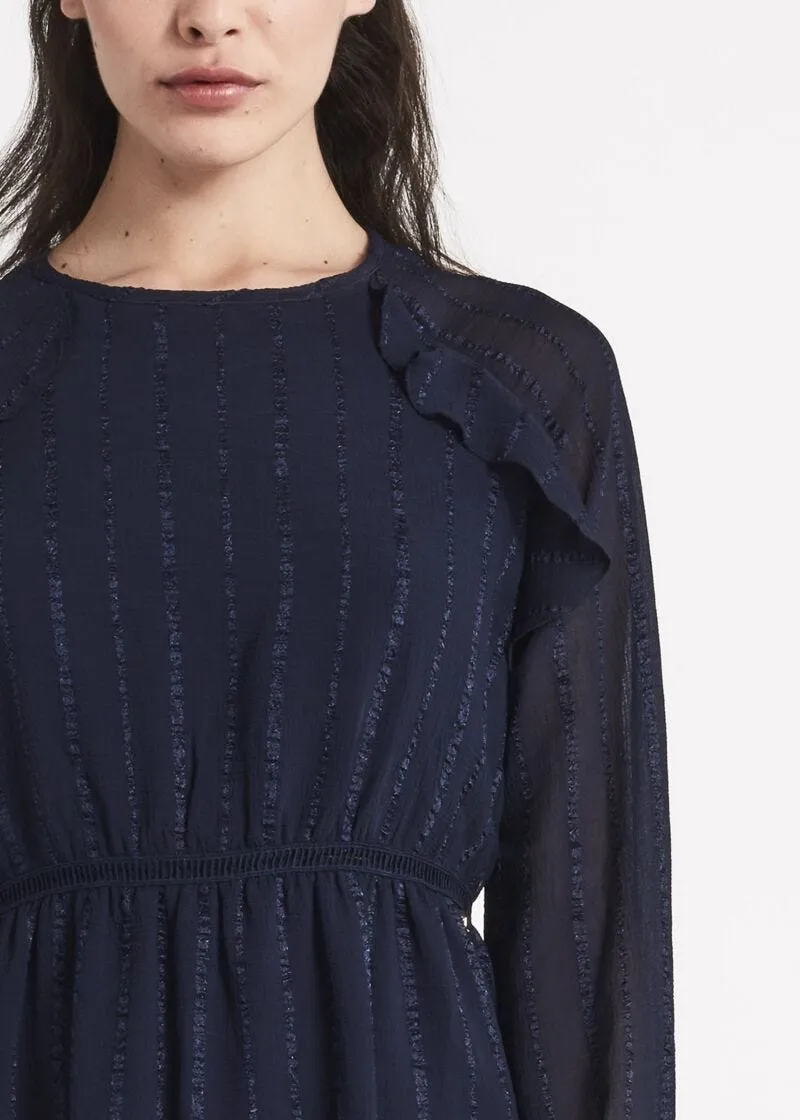 Abito mini in chiffon jacquard
