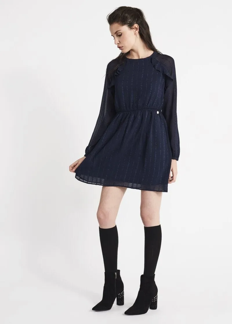Abito mini in chiffon jacquard