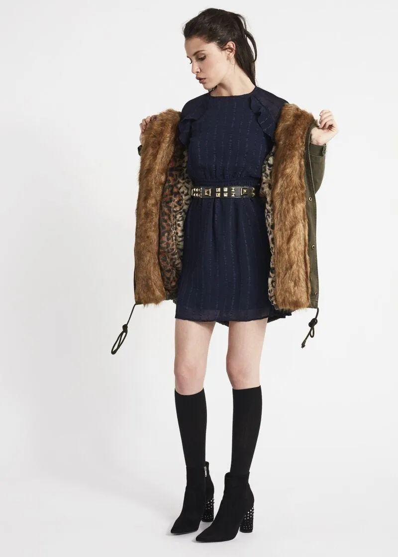 Abito mini in chiffon jacquard