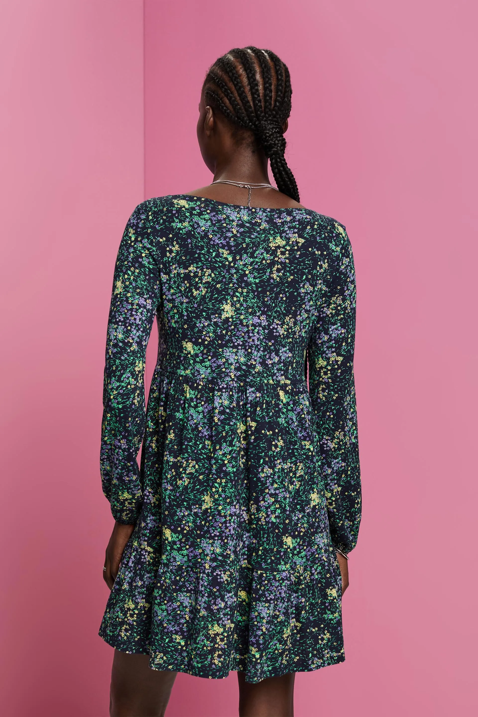 Abito mini in crêpe jersey, LENZING™ ECOVERO™