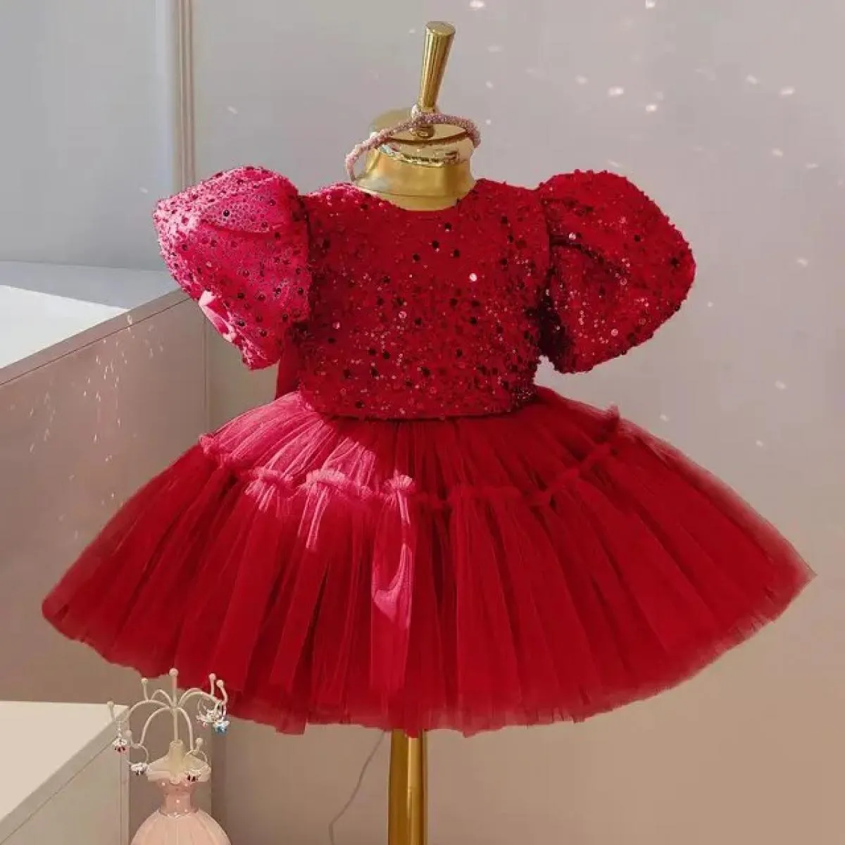 Abito natalizio Abito da principessa per bambina Abito da battesimo per bambina