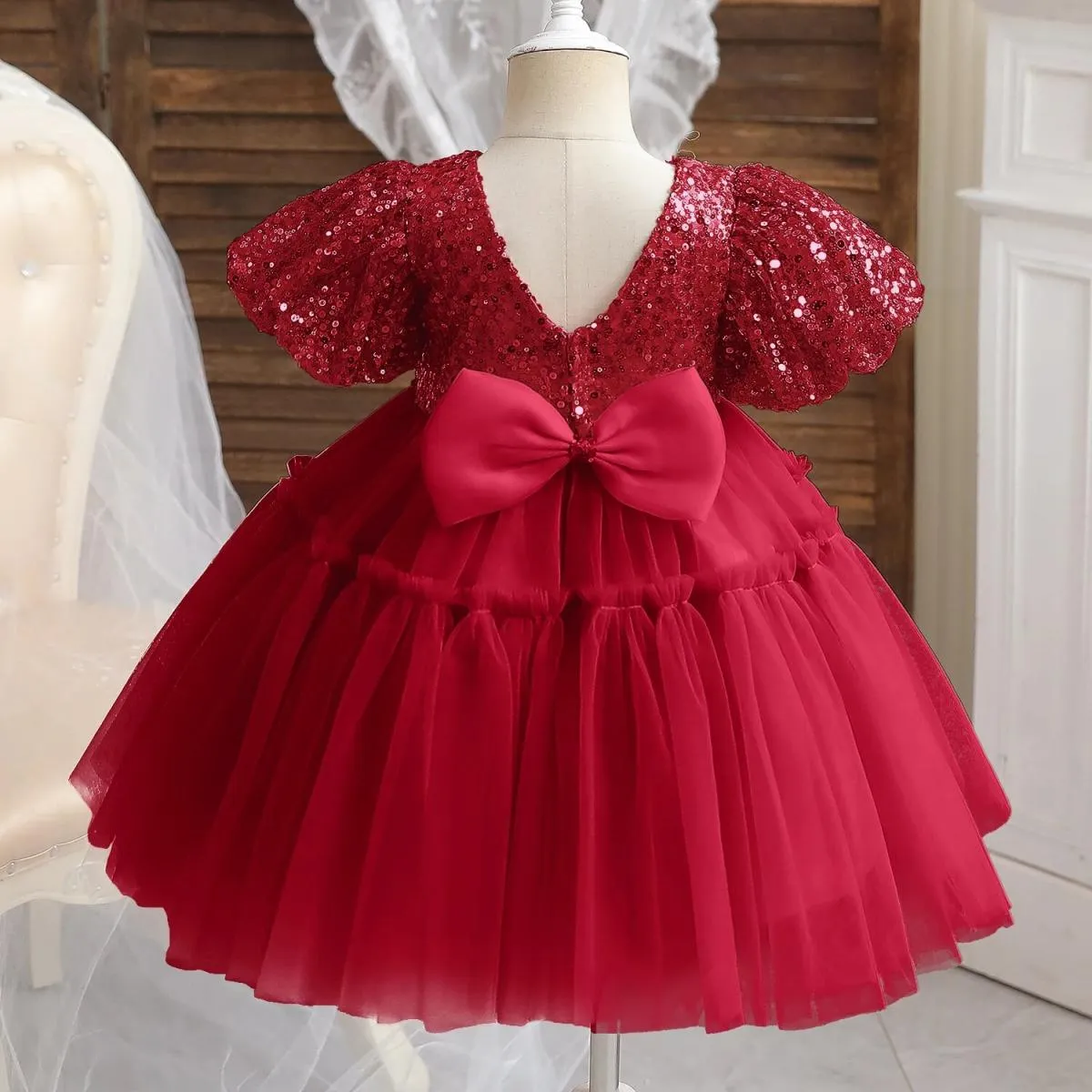 Abito natalizio Abito da principessa per bambina Abito da battesimo per bambina