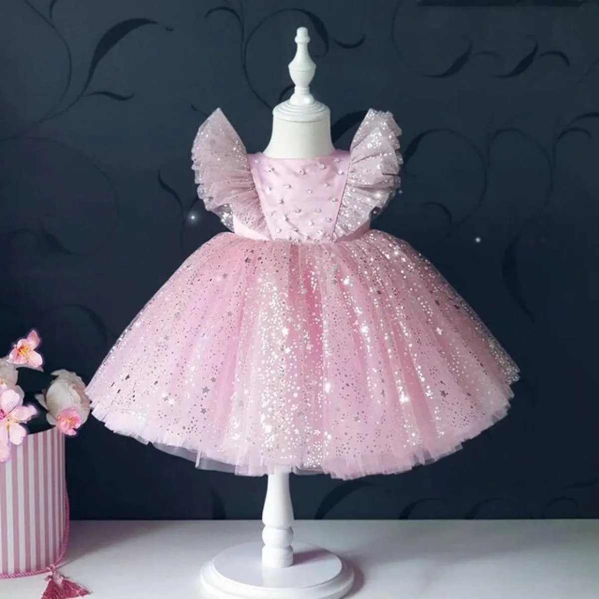 Abito natalizio Abito da principessa per bambina Abito da battesimo per bambina