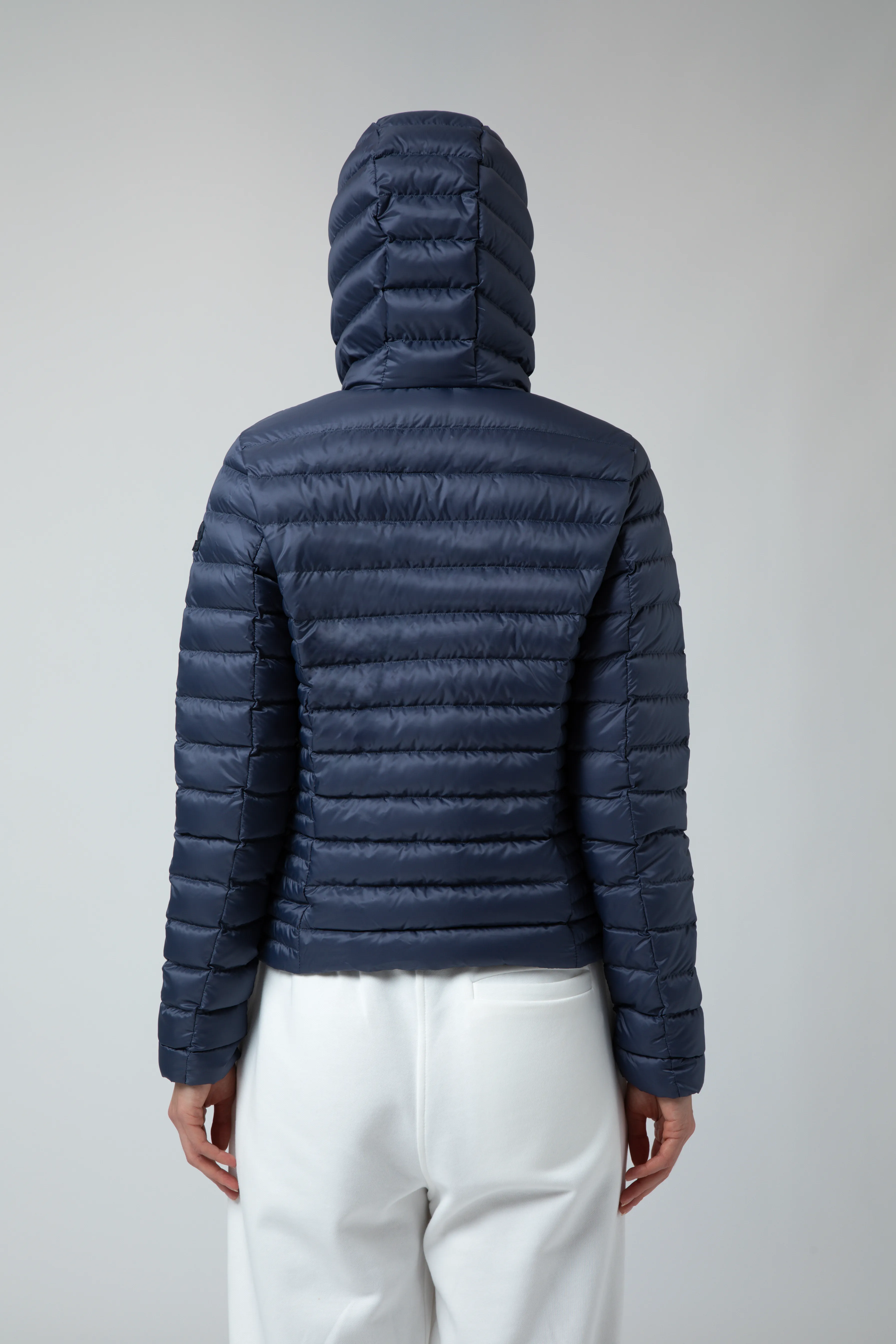 AGHATA – Semi opaque blue down jacket