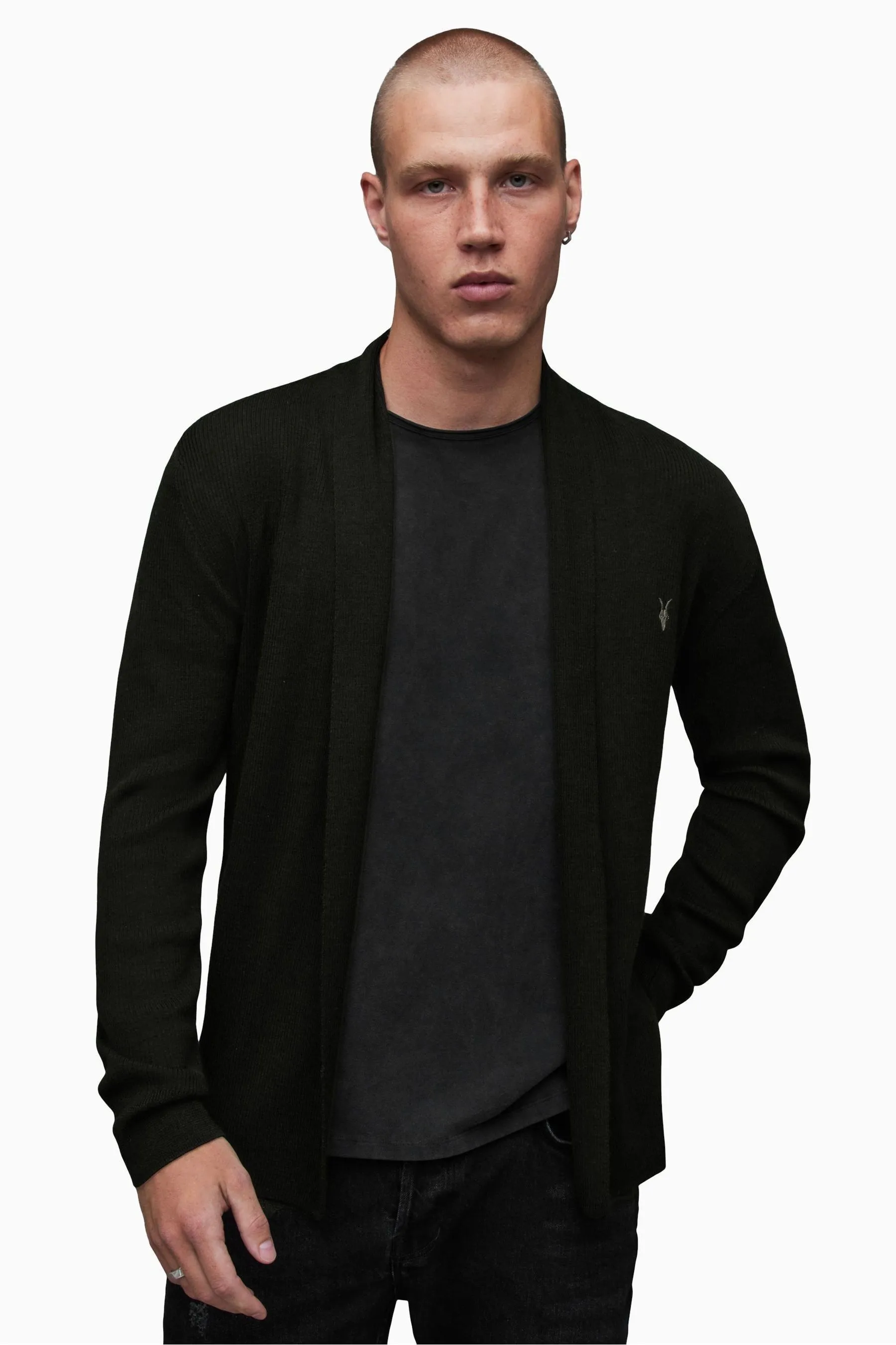 AllSaints - Mode - Cardigan aperto in lana merino