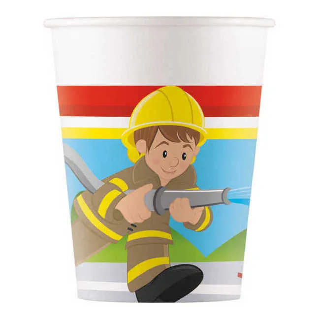 Bicchieri pompieri in azione 200ml - 8 pz.