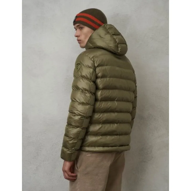 BLAUER piumino in nyloneco Adams OLIVA SCURO interno BISCOTTO