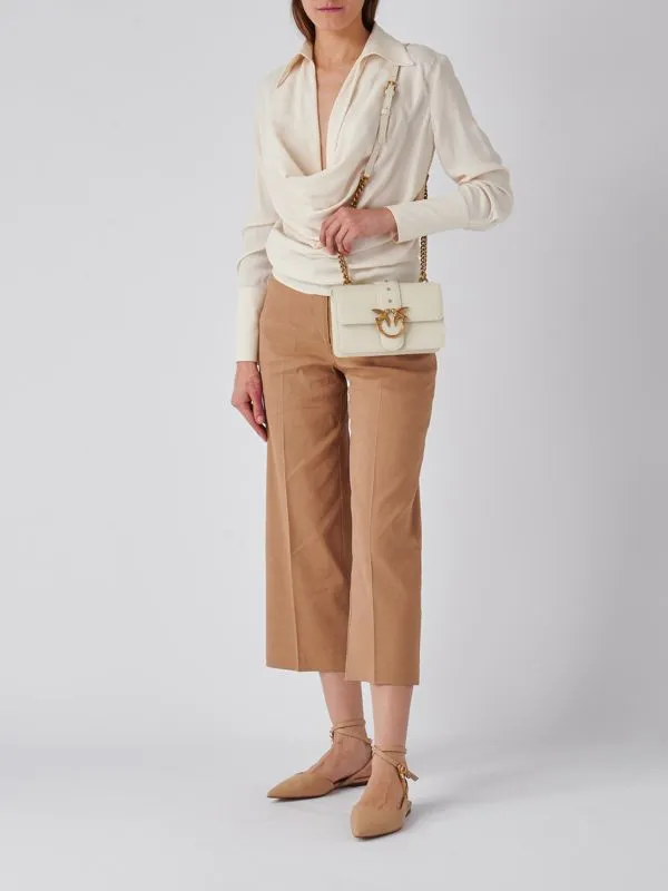 Blusa donna Pinko in misto seta con bottoni Cipria