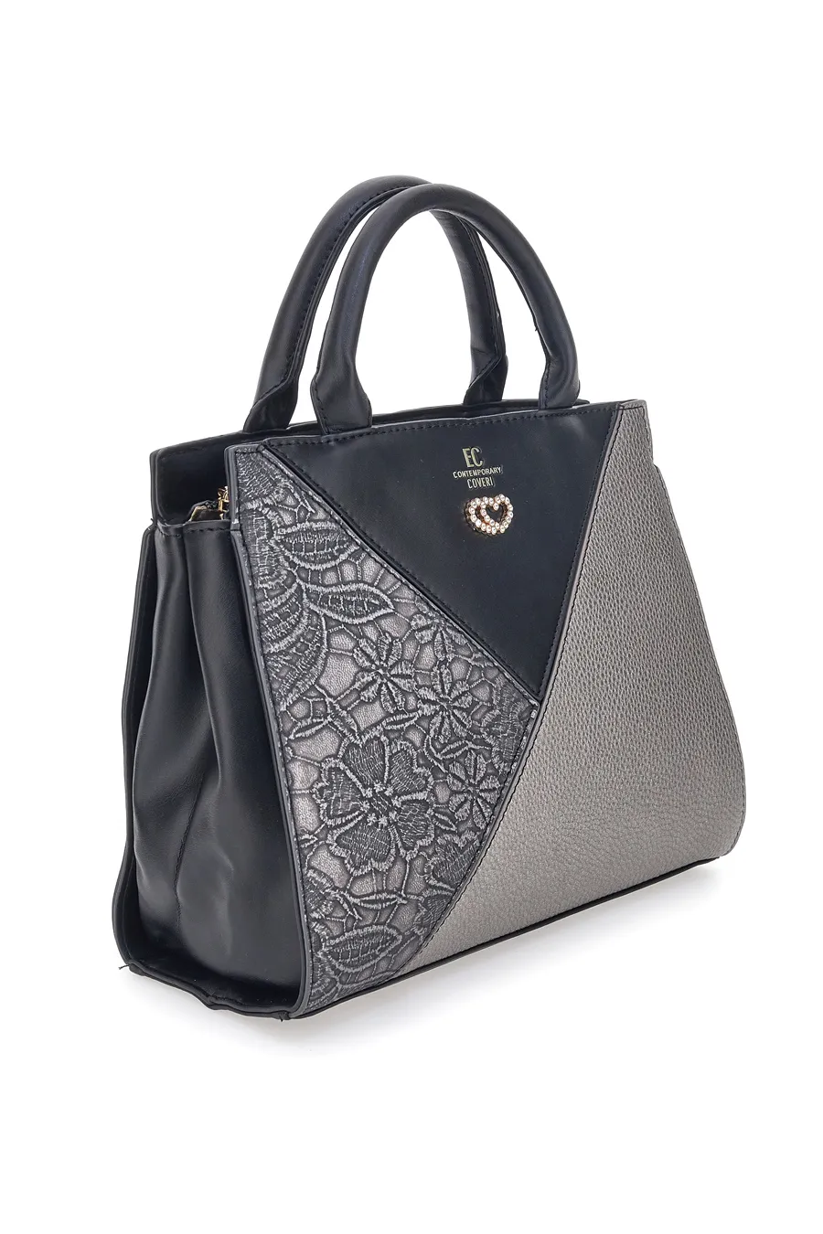 Borsa a Mano Nera con Tracolla Coveri 3