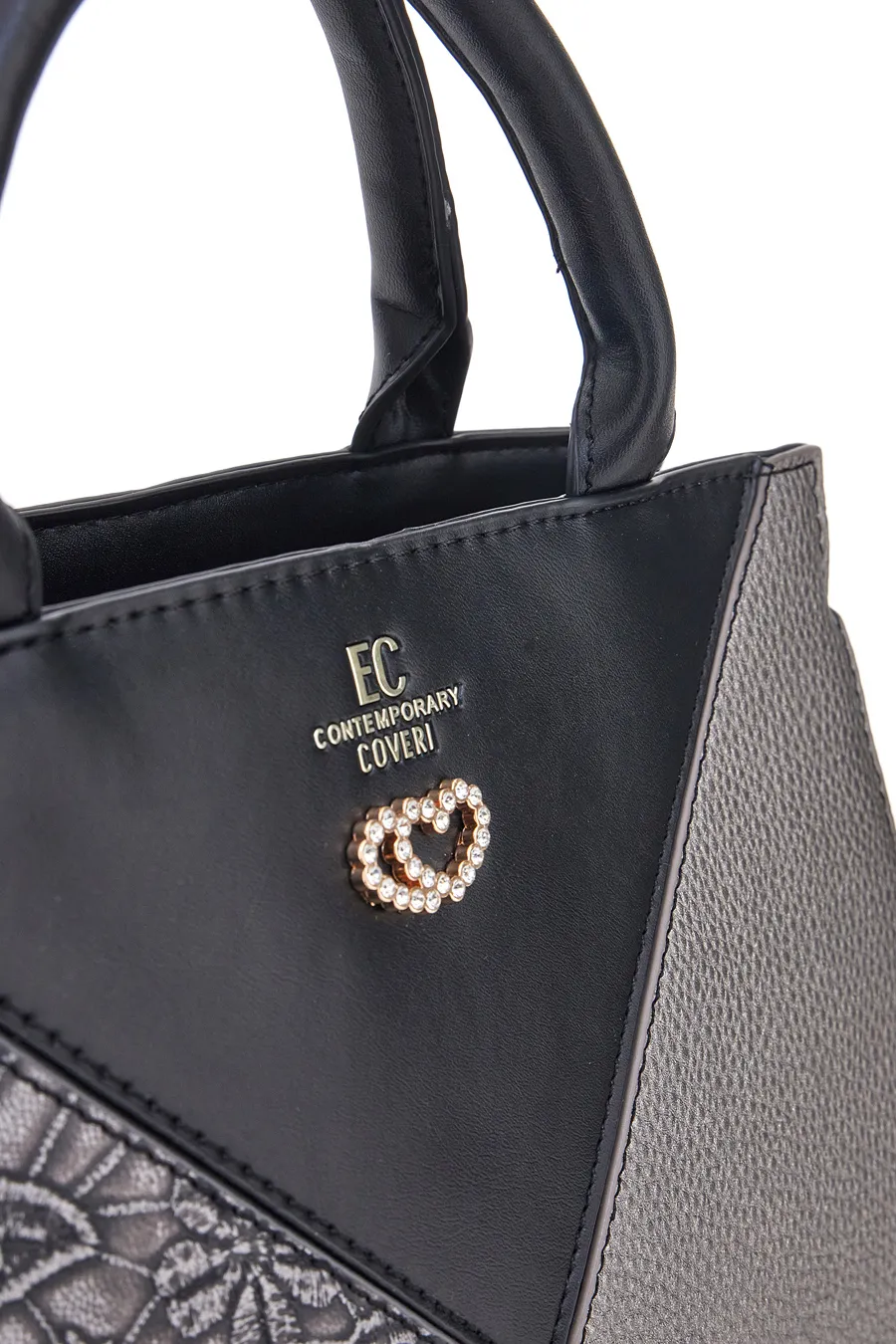 Borsa a Mano Nera con Tracolla Coveri 3