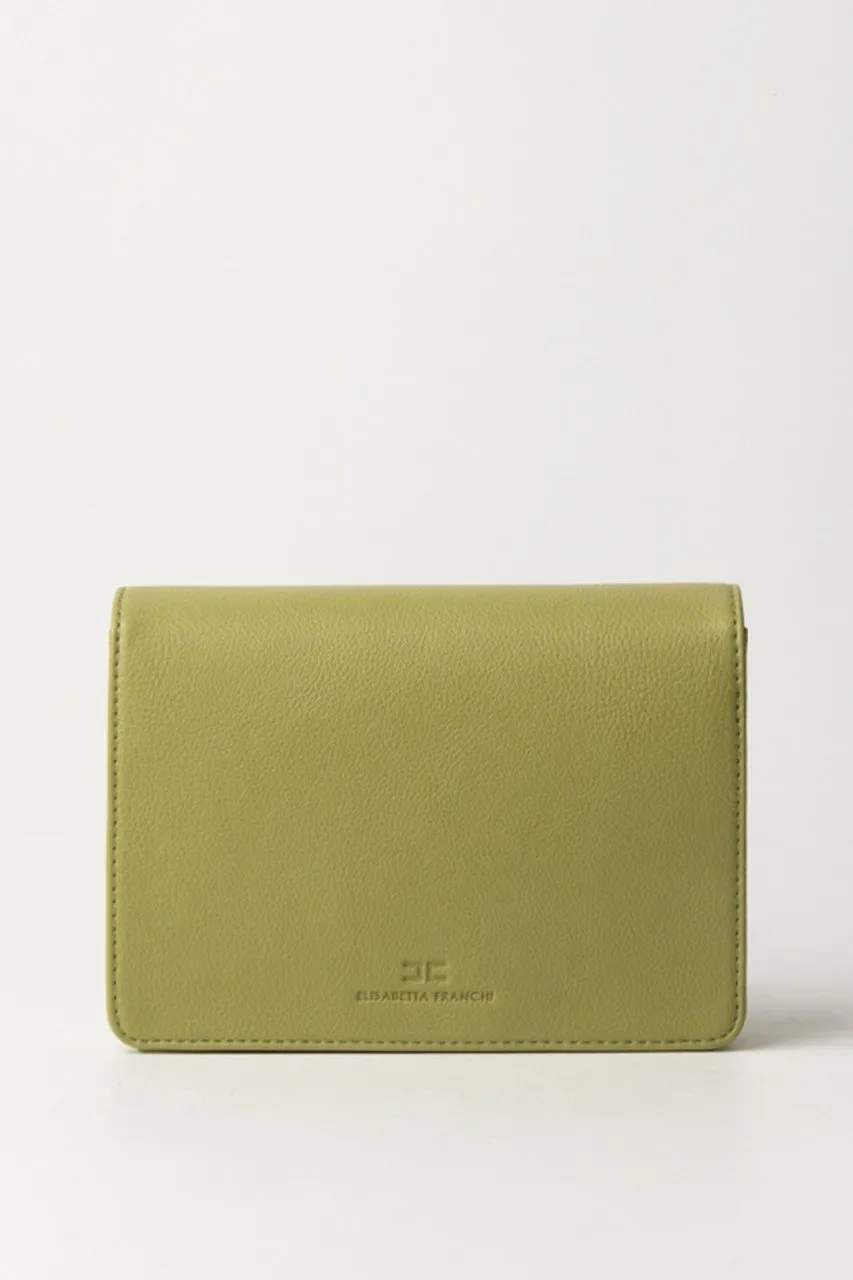 Borsa a tracolla con logo chiusura girello Pistacchio