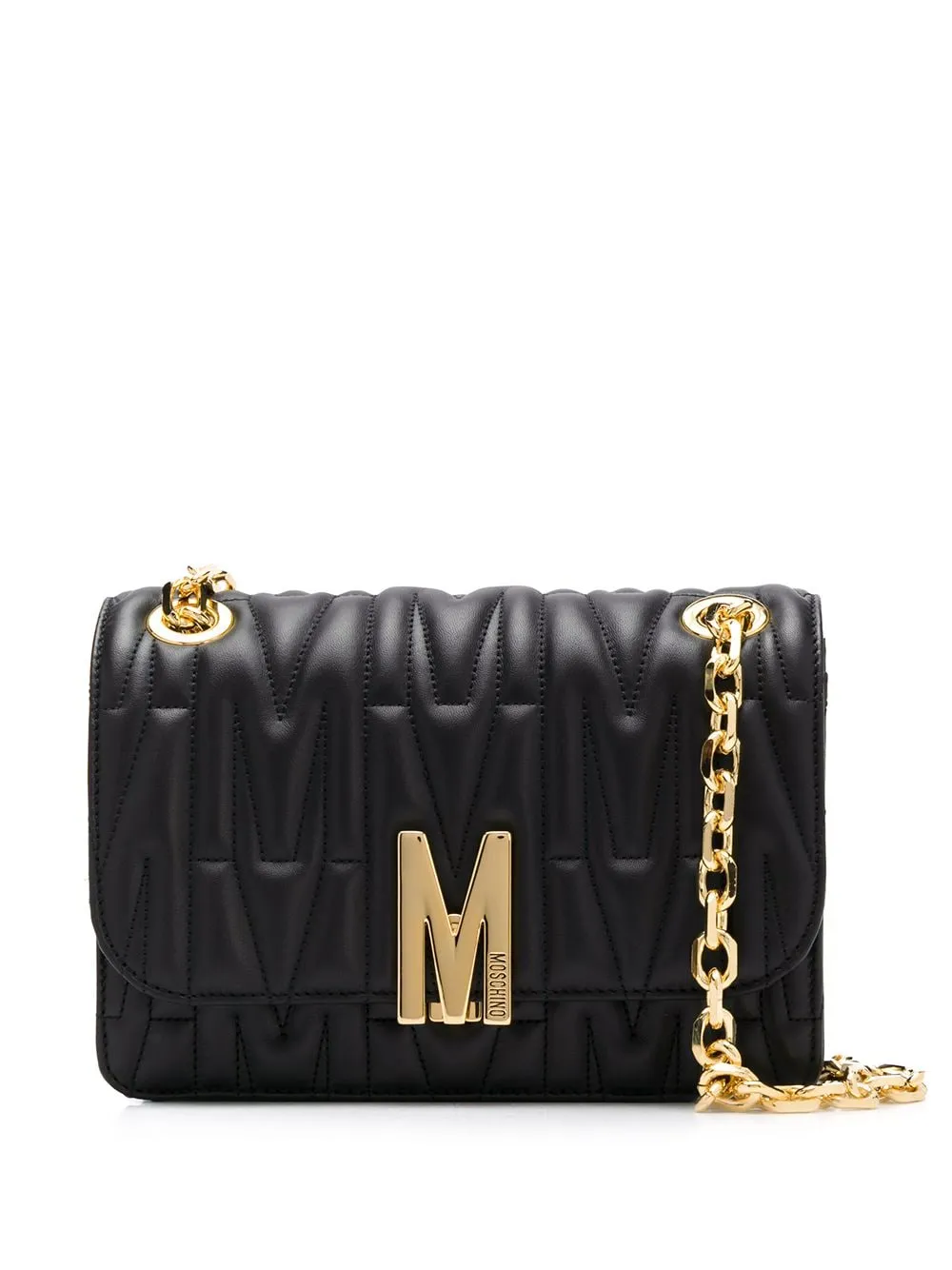 Borsa a tracolla con logo in nero - donna