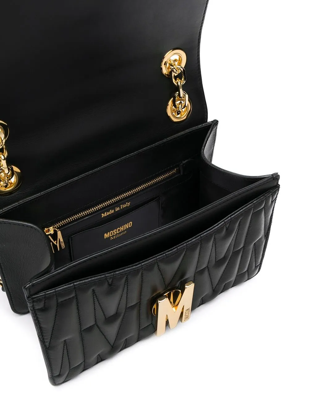 Borsa a tracolla con logo in nero - donna