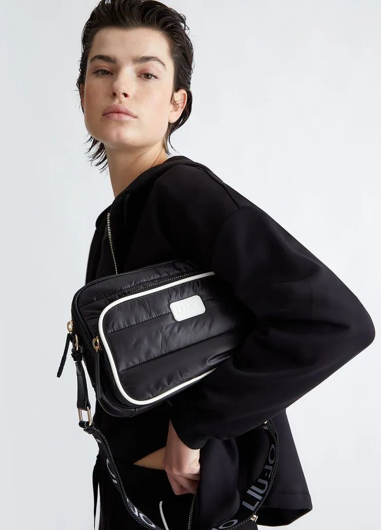 Borsa a tracolla in nylon trapuntato liu jo