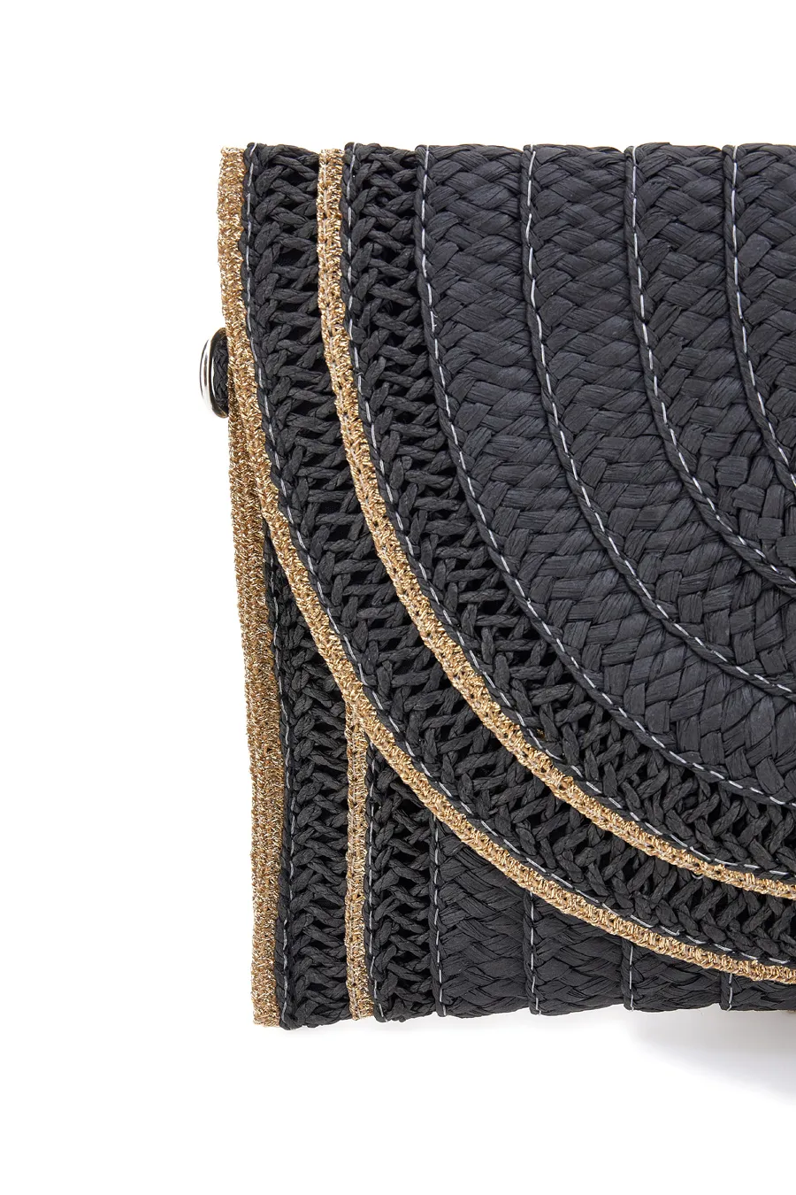 Borsa a Tracolla Nere in Rafia LWB 014