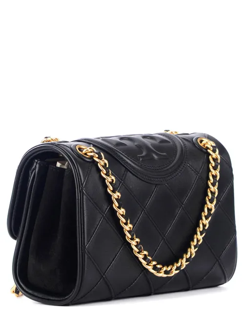 Borsa a tracolla Tory Burch Fleming soft nera