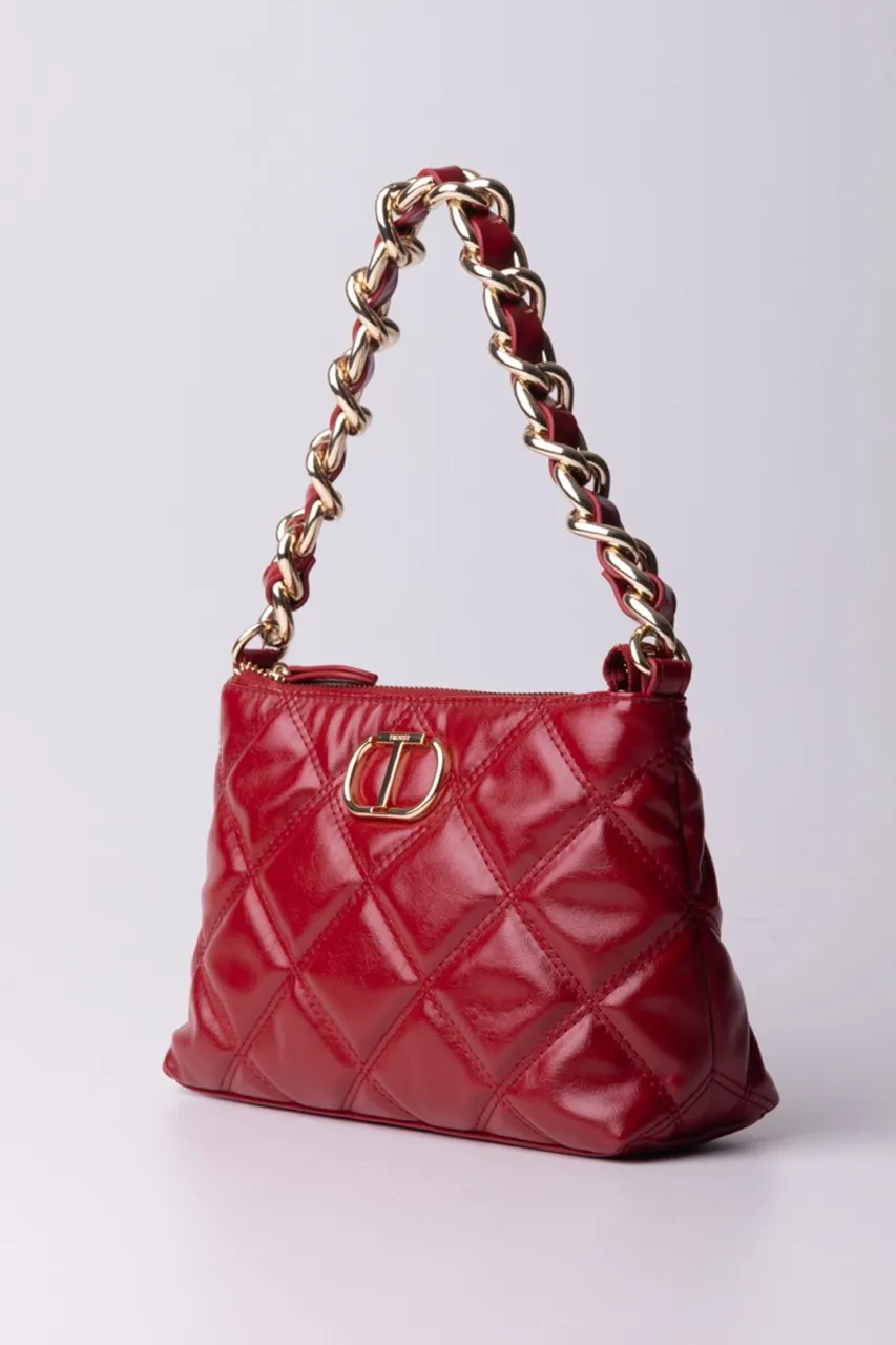 Borsa a tracolla trapuntata manico catena RASPBERRY RADIANCE