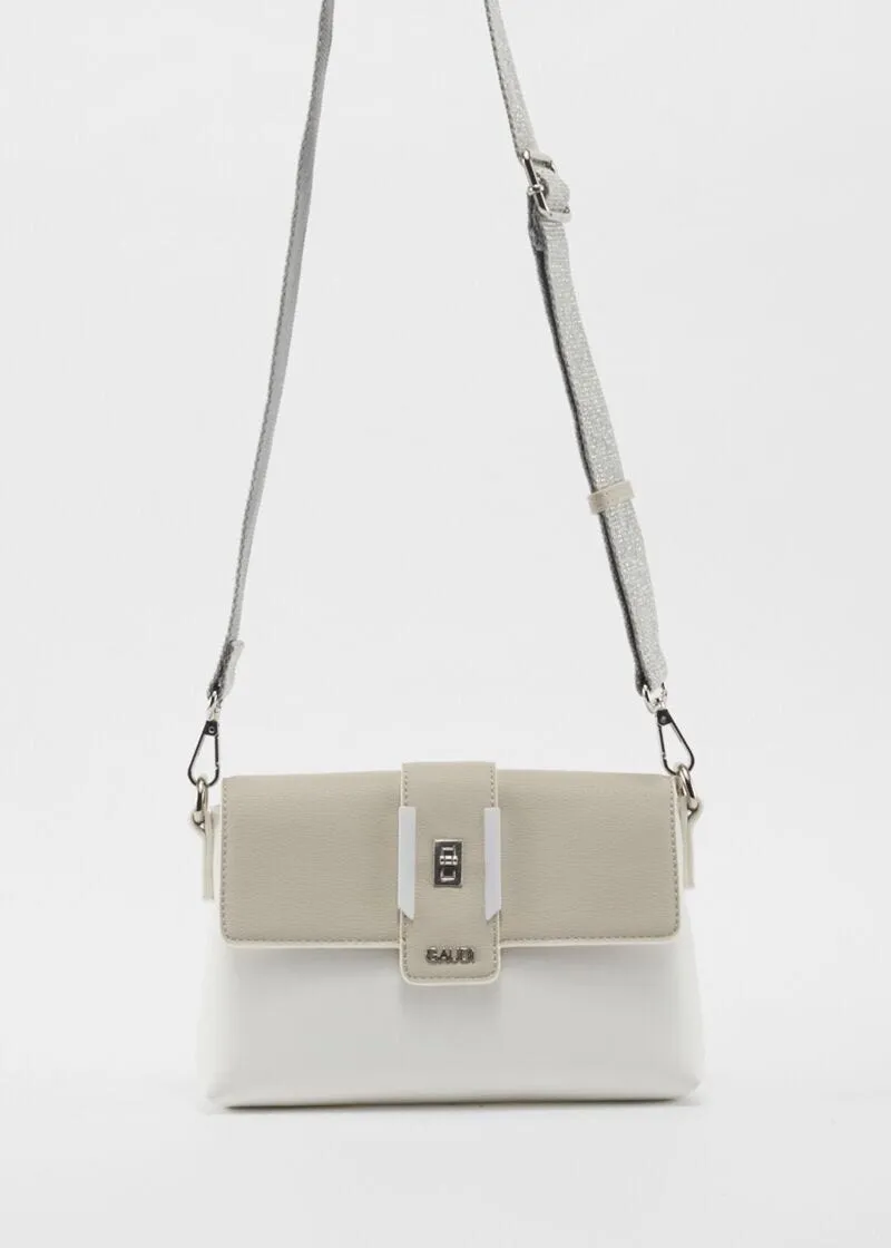 Borsa con tracolla color argento