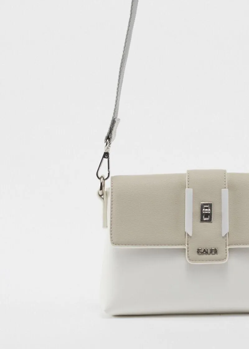 Borsa con tracolla color argento