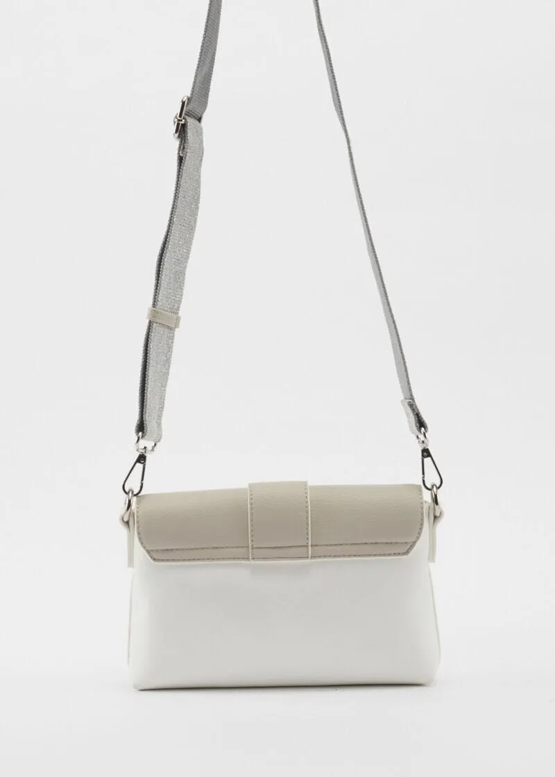 Borsa con tracolla color argento