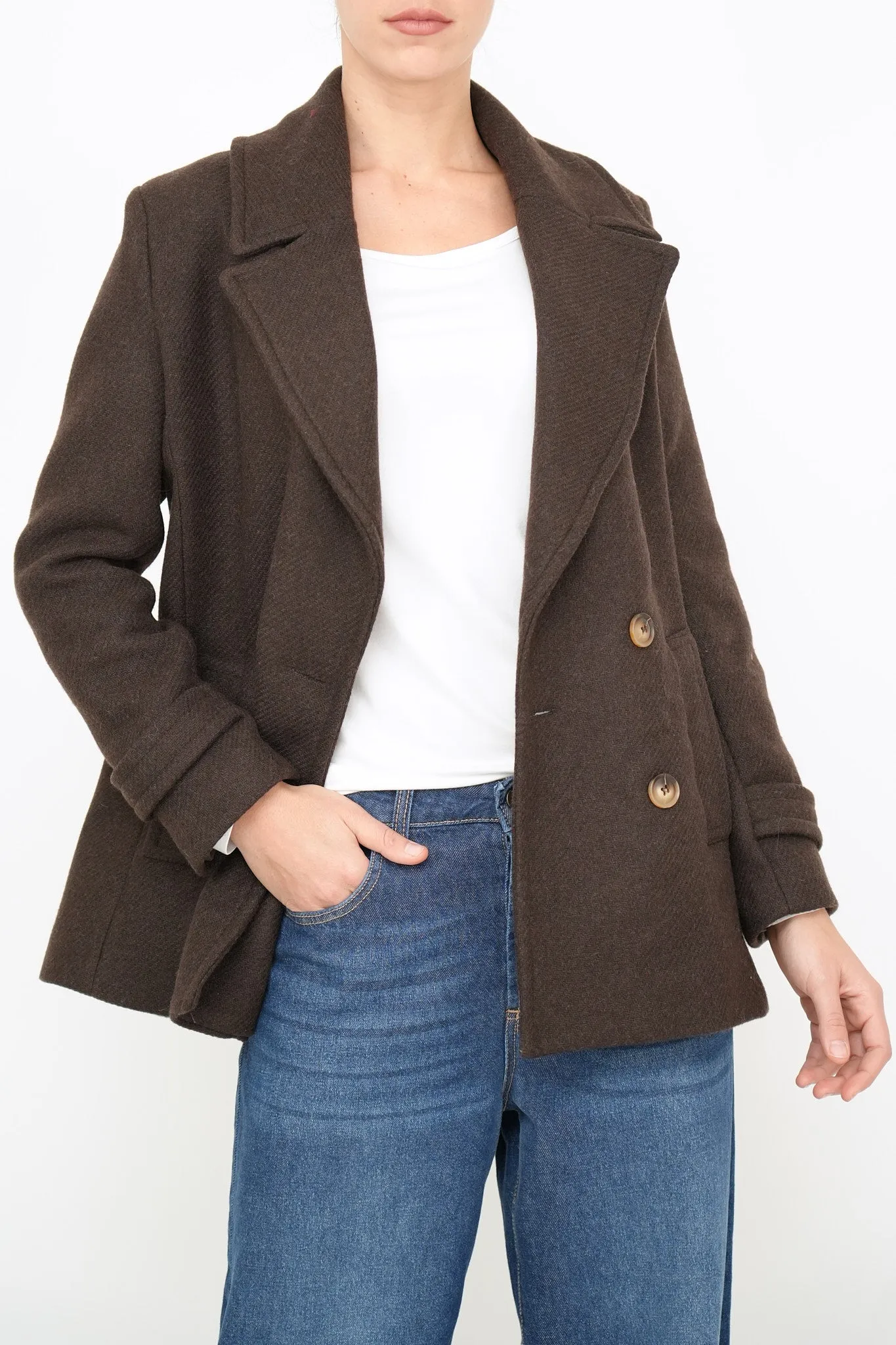 Bulier-Cappotto Flare doppio petto - Moro
