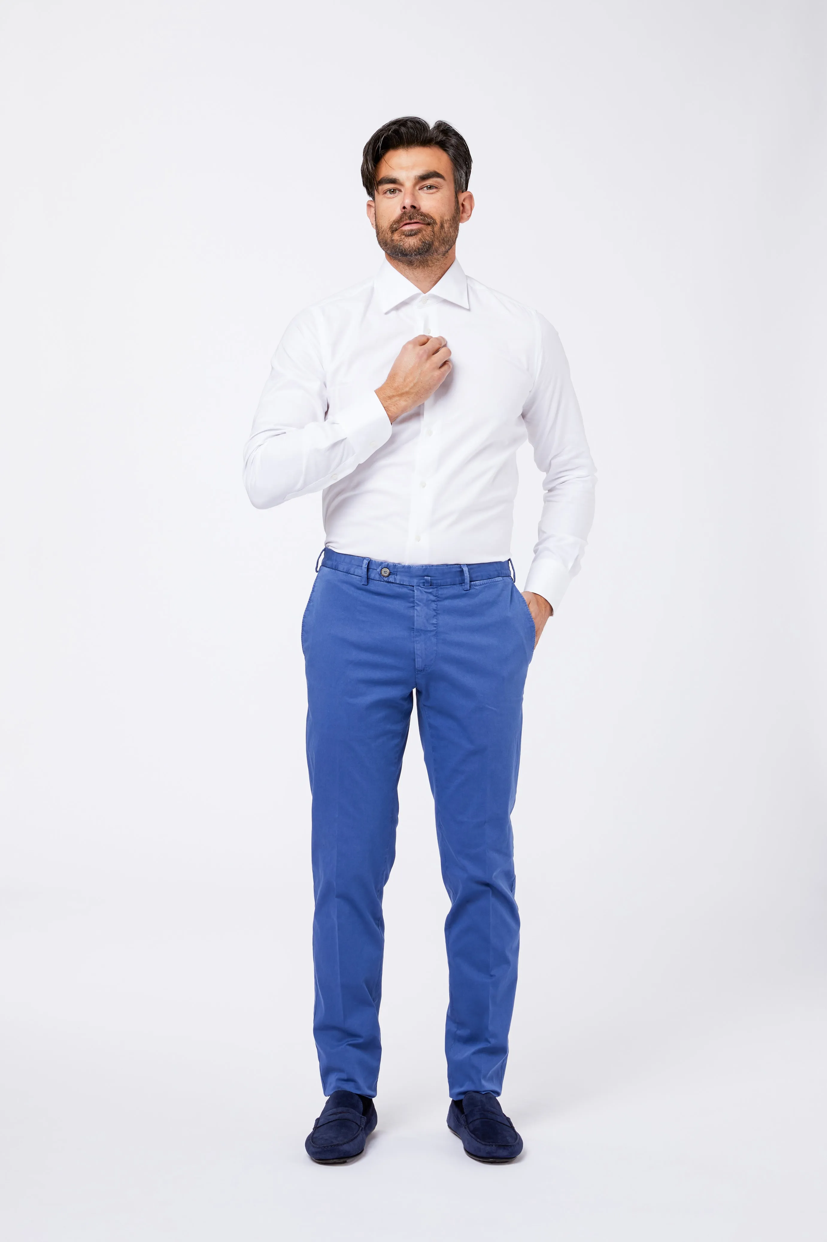 Camicia Bianca Pint Point Unito Collo Mezzo Francese